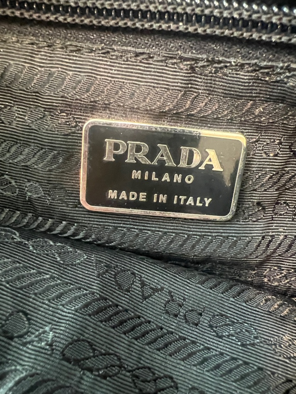 Prada Black Nylon Shopper Tote with Triangle Logo - Picture 6 of 8